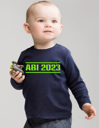 Baby-TShirt Langarm für Jungen bedruckt "Abi + Jahreszahl"