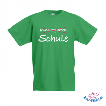 Kinder T-Shirt  mit dem Aufdruck "Kindergarten- nein- Schule ja"