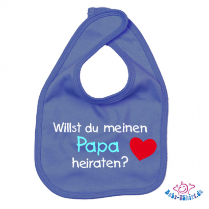 Babylätzchen 2 farbig bedruckt mit "Willst du meinen Papa heiraten"