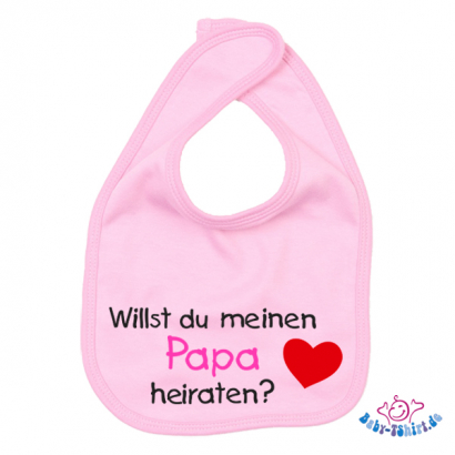 Babylätzchen 2 farbig bedruckt mit "Willst du meinen Papa heiraten"