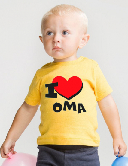 Baby T-Shirt mit dem Aufdruck "I Love Oma"