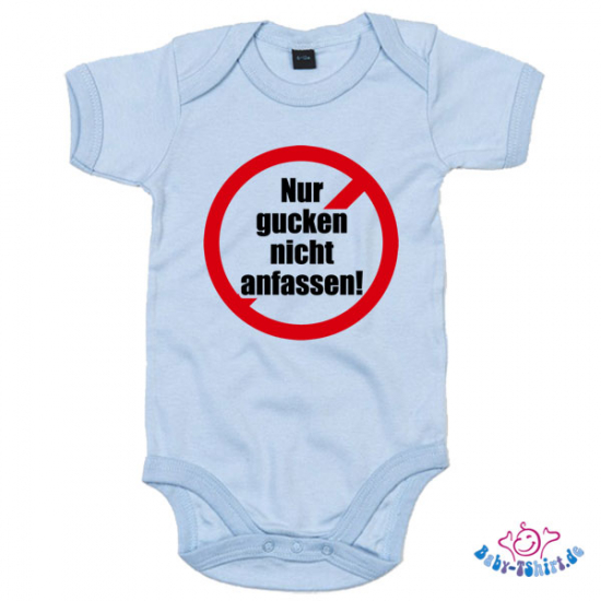 Babybody Plus bedruckt mit "Nur gucken nicht anfassen!"