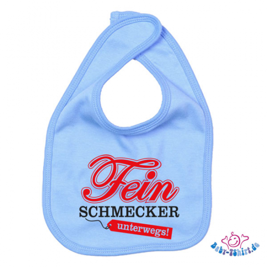 Babylätzchen 2 farbig bedruckt mit "Feinschmecker unterwegs"