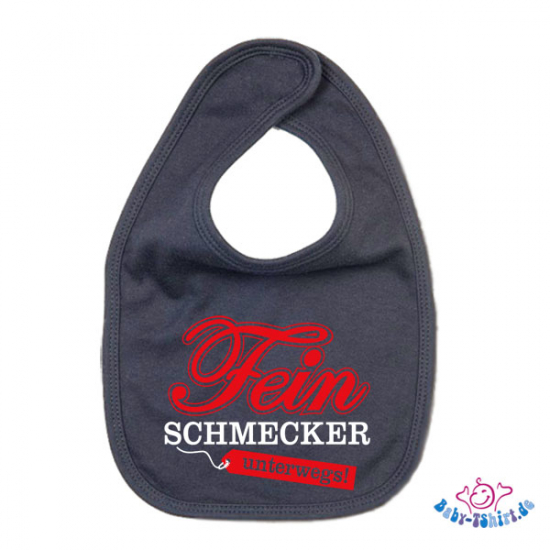 Babylätzchen 2 farbig bedruckt mit "Feinschmecker unterwegs"