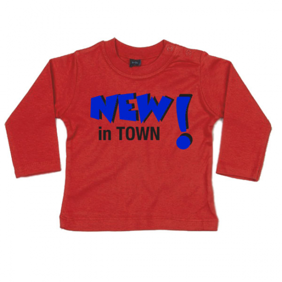 Baby T-Shirt bedruckt mit New in Town