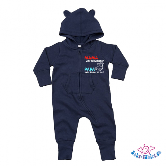Baby Sweatoverall "Mama war schwanger, Papa sieht immer so aus"