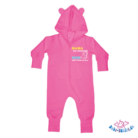 Baby Sweatoverall "Mama war schwanger, Papa sieht immer so aus"
