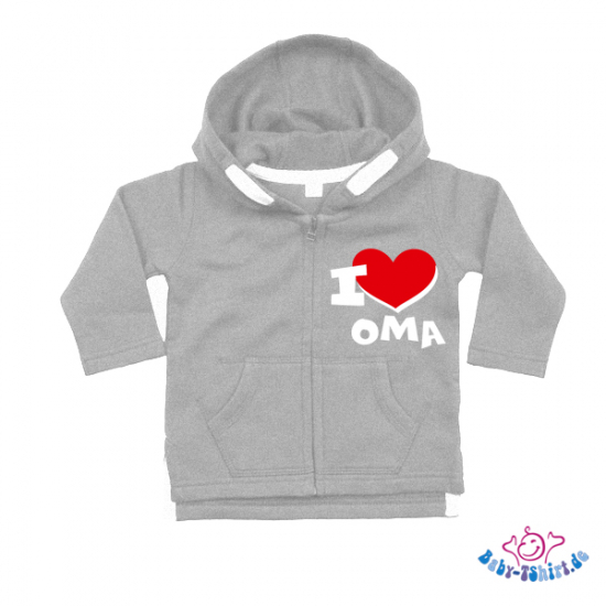 Baby Sweatjacke "I love Oma"