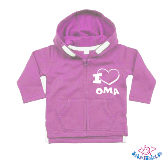 Baby Sweatjacke "I love Oma"