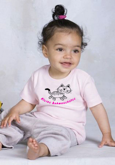 Baby T-Shirt  mit dem Aufdruck "kleine Schmusekatze"