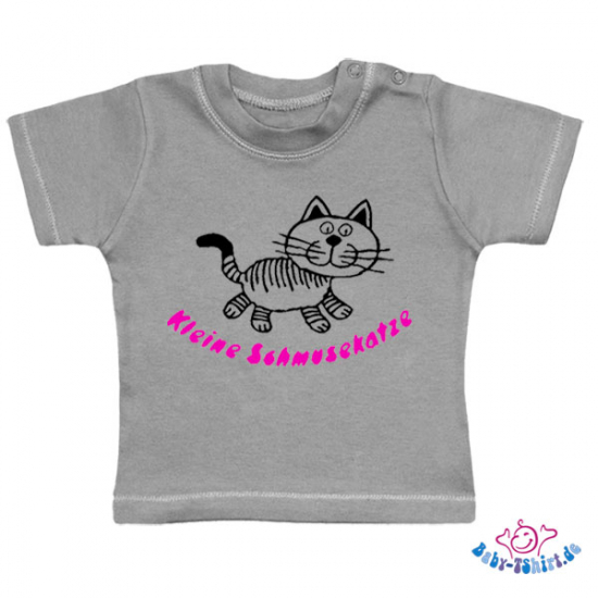 Baby T-Shirt  mit dem Aufdruck "kleine Schmusekatze"