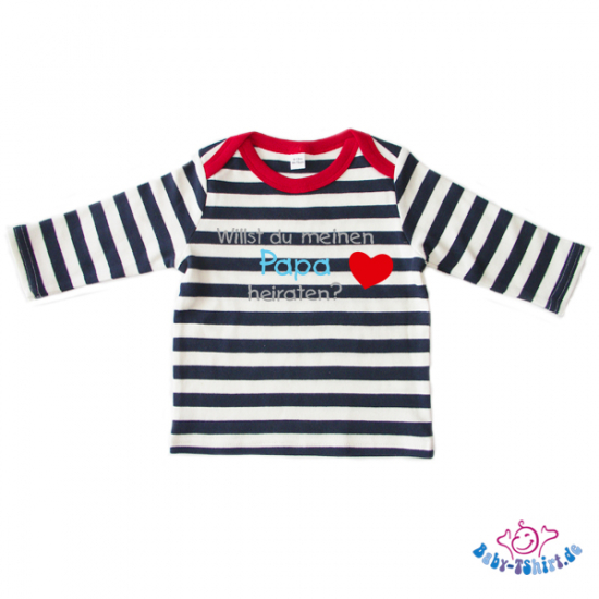 Baby Langarm T-Shirt gesteift mit dem Aufdruck "Willst du meinen Papa heiraten"
