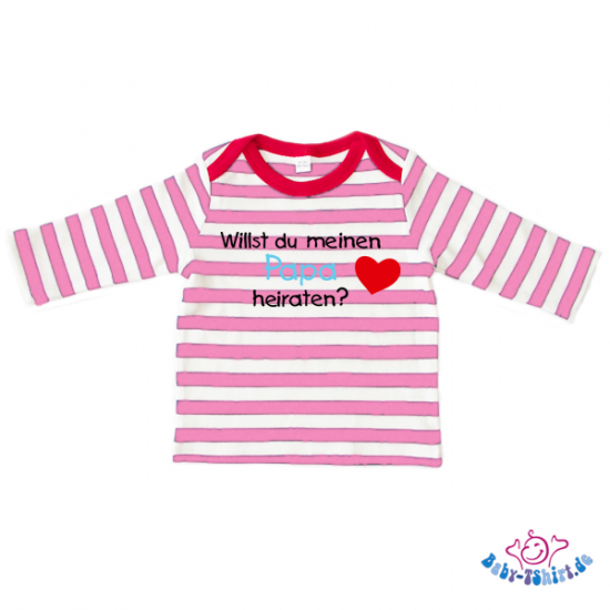 Baby Langarm T-Shirt gesteift mit dem Aufdruck "Willst du meinen Papa heiraten"