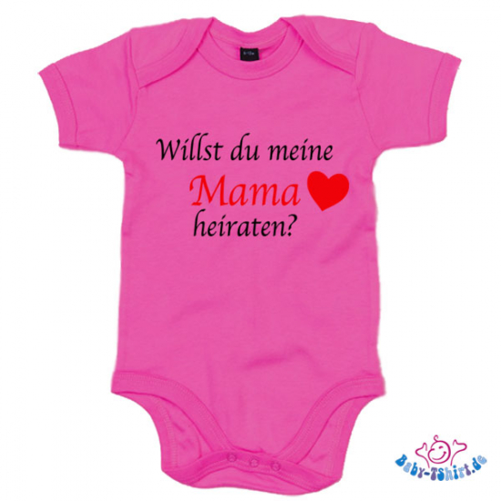 Babybody bedruckt mit "Willst du meine Mama heiraten?"