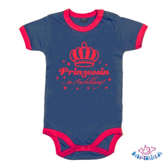 Babybody 2-farbig bedruckt mit  "Prinzessin in Ausbildung"