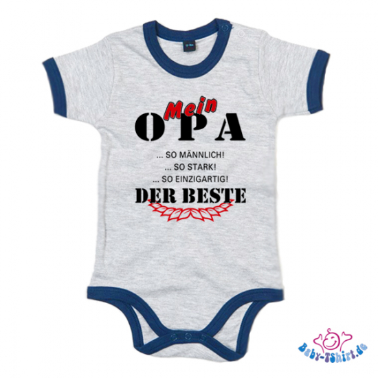 Babybody bedruckt mit dem coolen Motiv Mein Opa ist der Beste