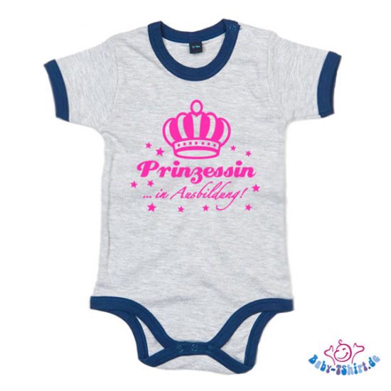 Babybody 2-farbig bedruckt mit  "Prinzessin in Ausbildung"