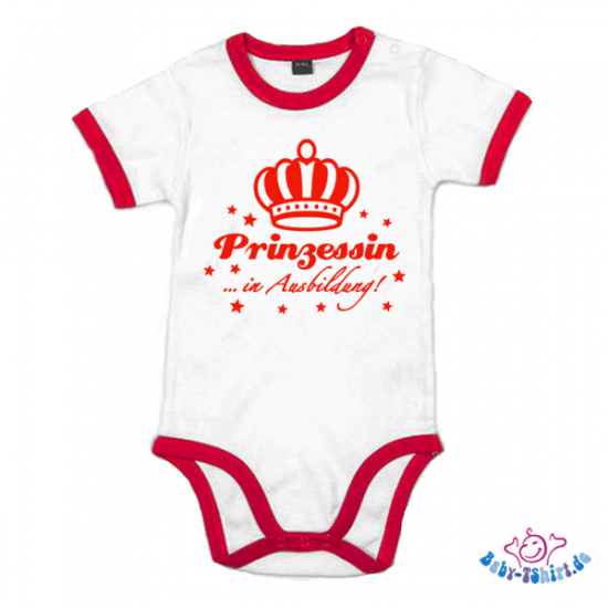 Babybody 2-farbig bedruckt mit  "Prinzessin in Ausbildung"