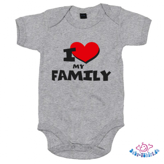 Babybody bedruckt mit "I Love my familiy"
