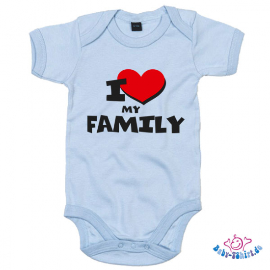 Babybody bedruckt mit "I Love my familiy"