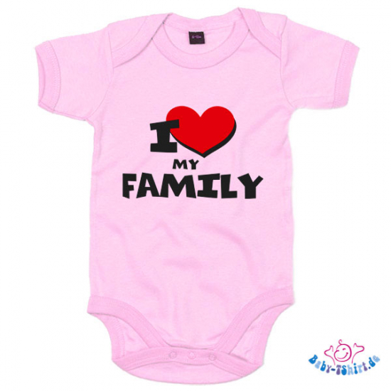 Babybody bedruckt mit "I Love my familiy"