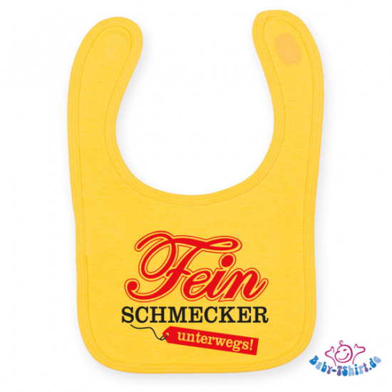 Babylätzchen 2 farbig bedruckt mit "Feinschmecker unterwegs"