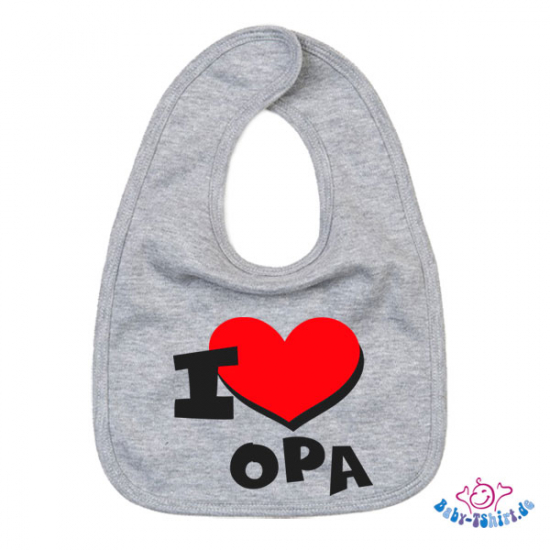 Babylätzchen 2 farbig bedruckt mit "I Love Opa"