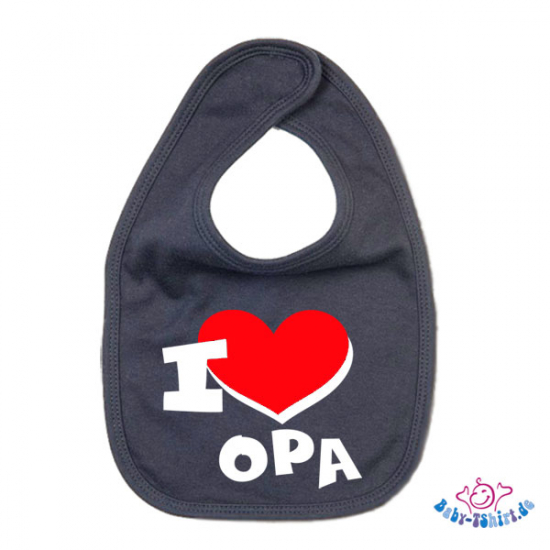 Babylätzchen 2 farbig bedruckt mit "I Love Opa"
