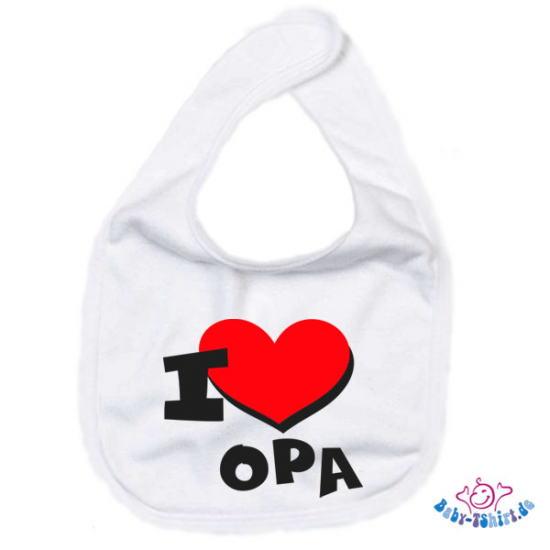 Babylätzchen 2 farbig bedruckt mit "I Love Opa"