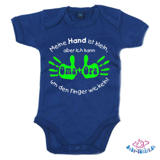 Babybody bedruckt mit "Meine  Hand ist klein..."