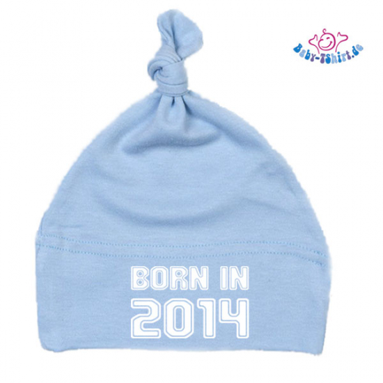 Babymütze bedruckt mit  "Born in 2014"