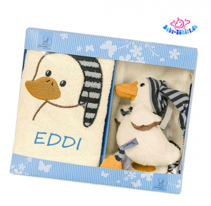 Sterntaler Baby Geschenkset  "Edda" Spieluhr inkl. Babyhandtuch + Waschhandschuh + Namenaufdruck