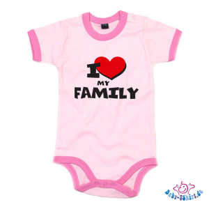 Babybody Kontrast 2-farbig bedruckt  "I love my Family"