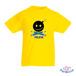 Kinder T-Shirt  mit dem Aufdruck "Bombe-Boy mit Namen"